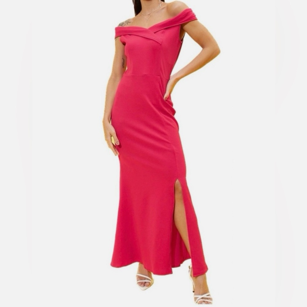 Women’s Elegant Pink Off the Shoulder Dress